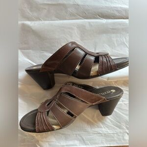 Earth Spirit Dark Brown Leather Clogs